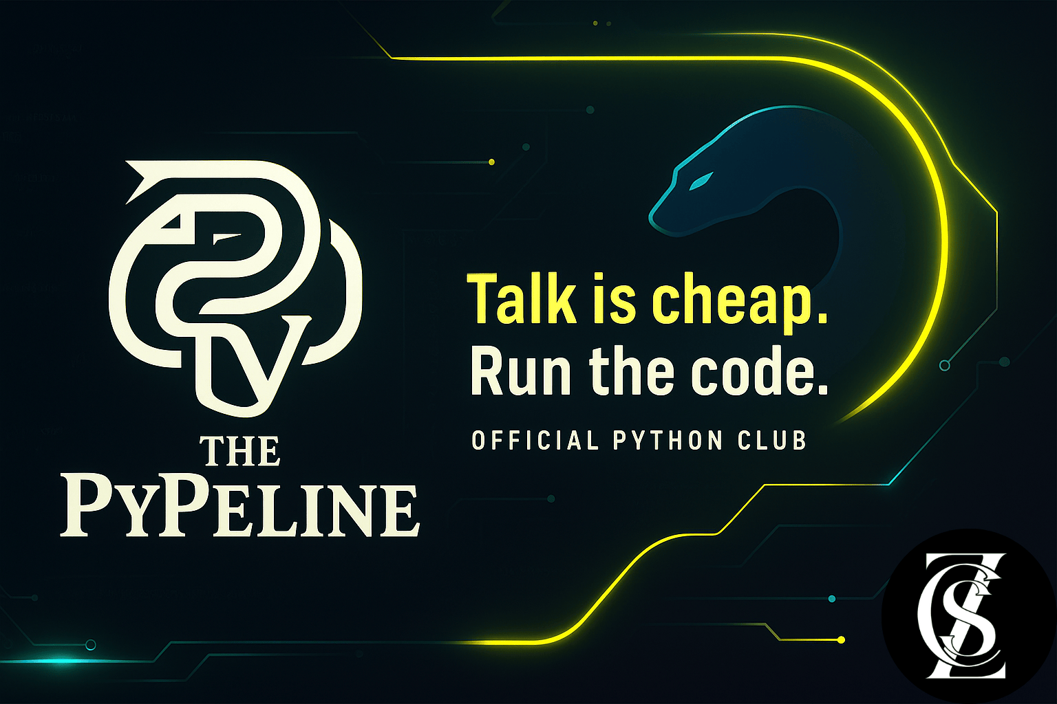 The PyPeline – Python Club Banner